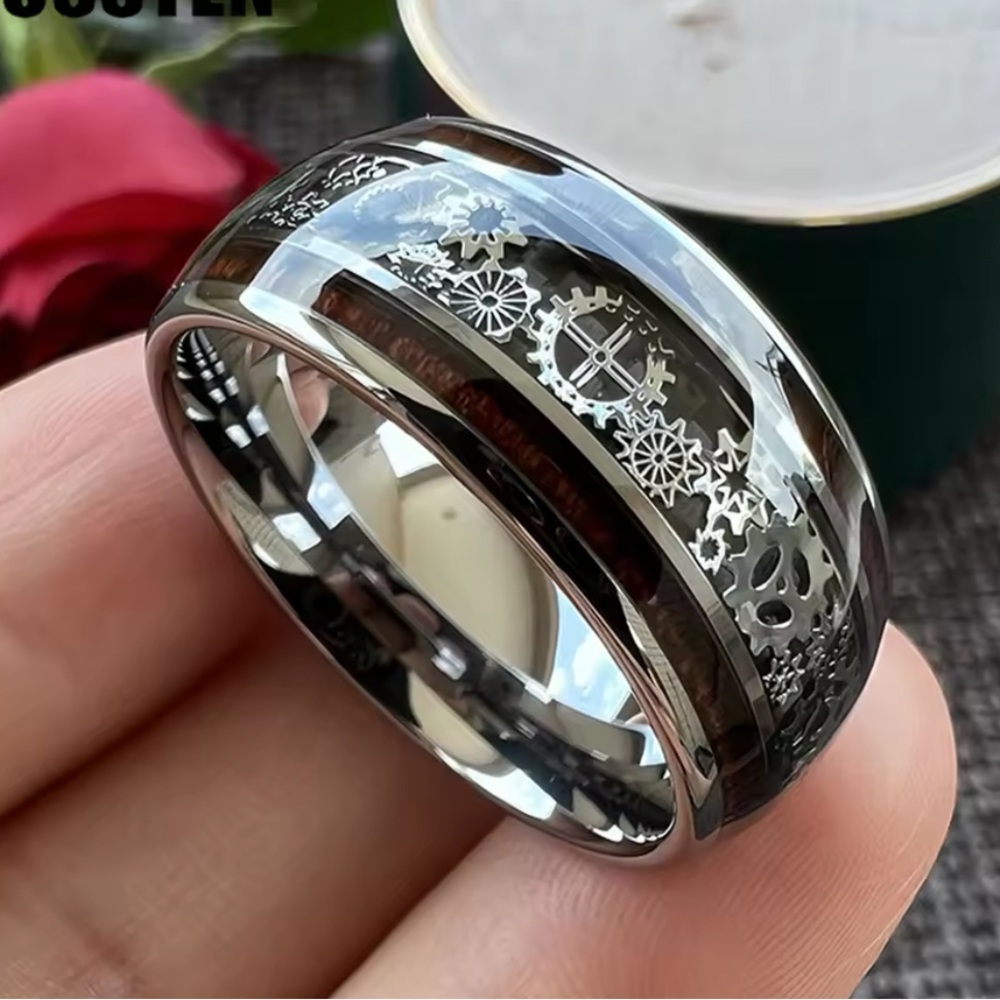 Fashion 8mm Men Stainless Steel Rings